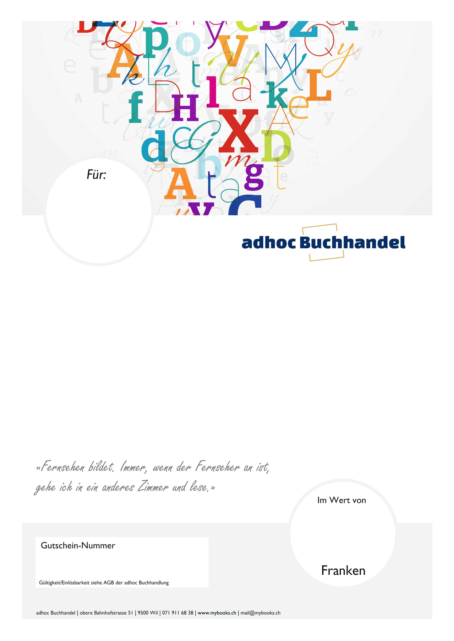 PDF Büchergutschein Neutral