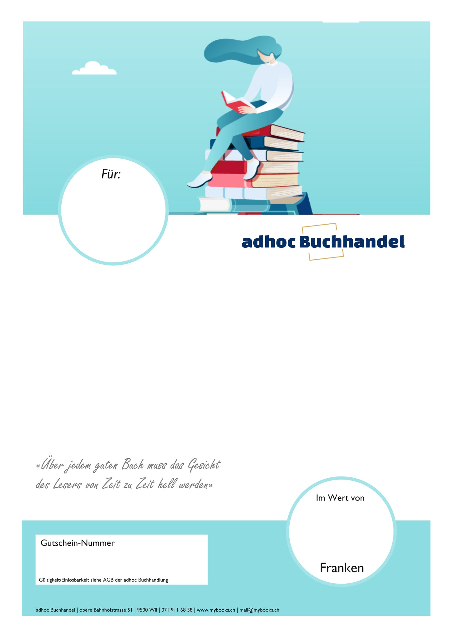 PDF Büchergutschein Frau am lesen