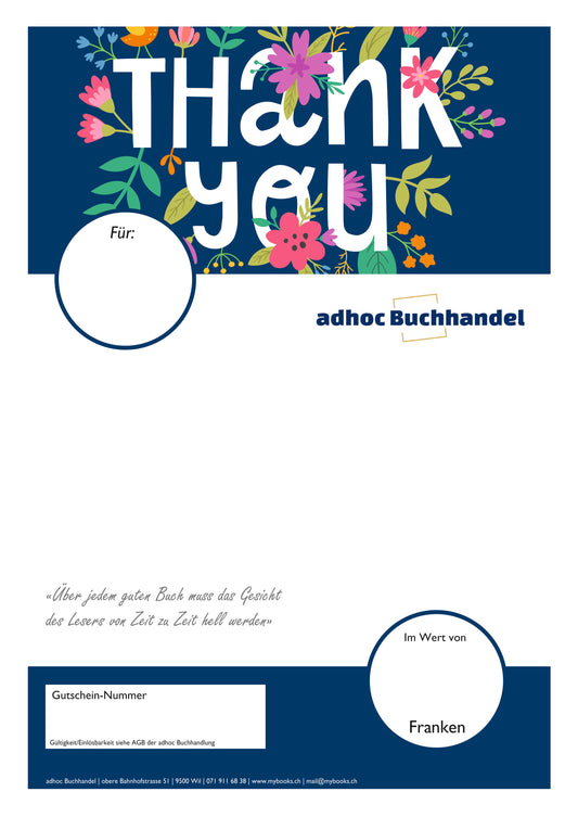 PDF Büchergutschein Thank you