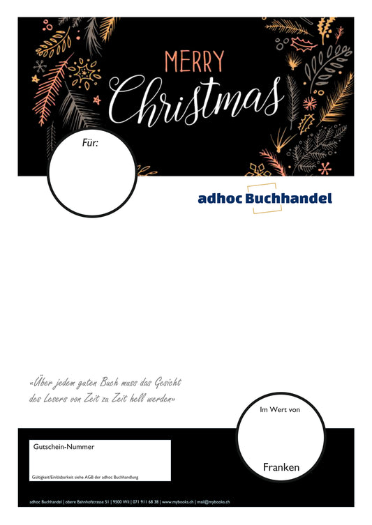 PDF Büchergutschein Weihnachten Merry Christmas